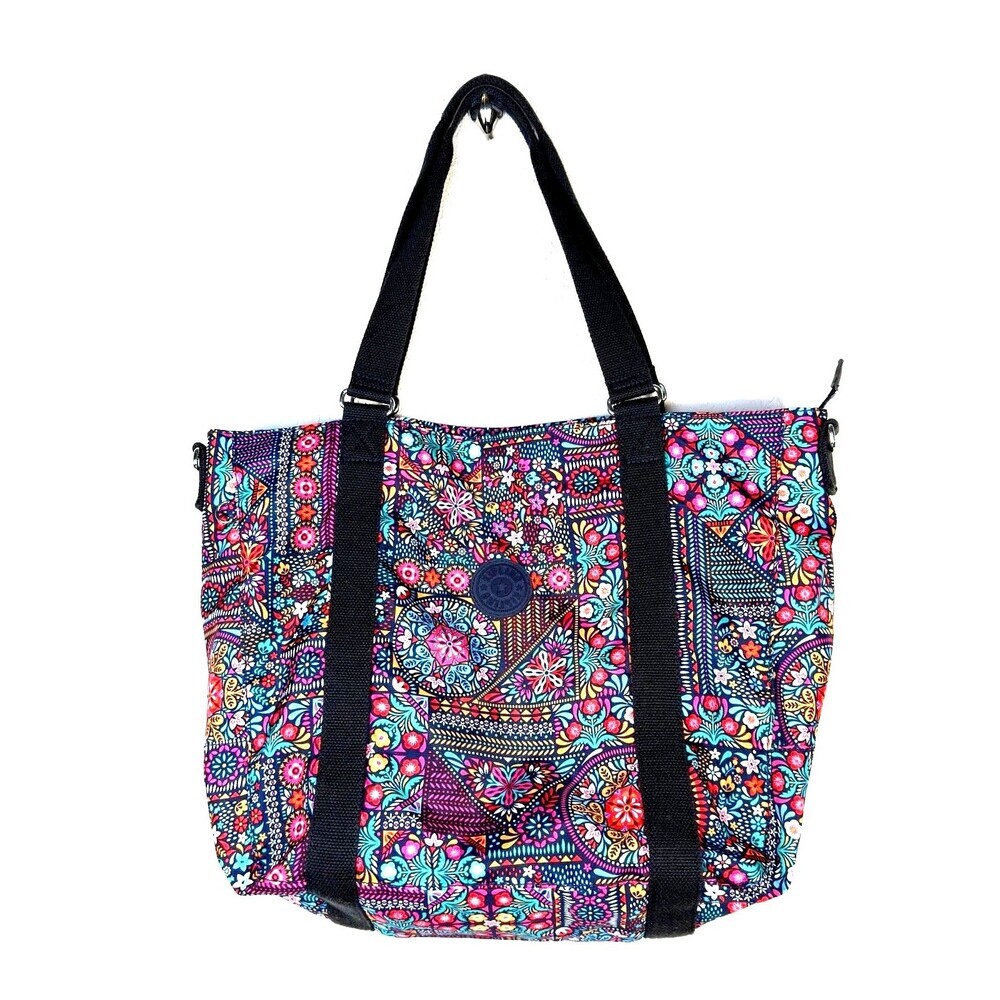 Large Floral Tote Bag Travel Weekender Carry On LaptopNylon Kipling